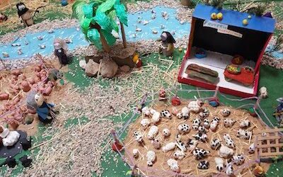 Belén común artesanal de plastilina, Navidad 2017