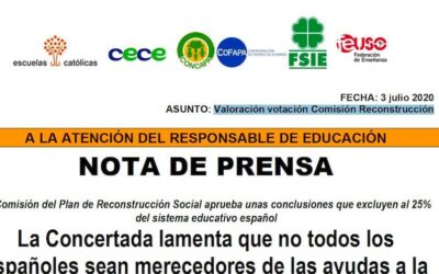 La Concertada lamenta que no todos los españoles sean merecedores de las ayudas