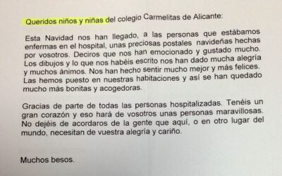 Carta de reconocimiento y agradecimiento desde el Hospital de Alicante