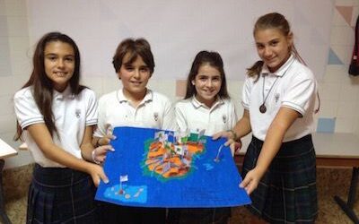 6º Prim, trabajo cooperativo: Mapa físico del relieve e hidrografía de España