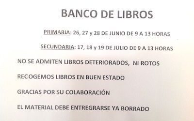 Aviso: Banco de libros para Secundaria