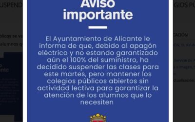 Se suspenden las clases debido al apagón de ayer